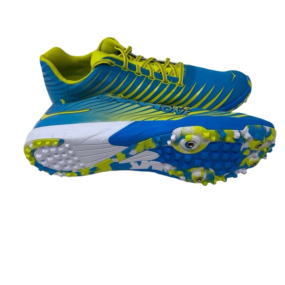 Hoka One One Evo‎ XC Spikes Men’s Size 12 Track Cross Country Blue Citrus Yellow - Picture 4 of 10